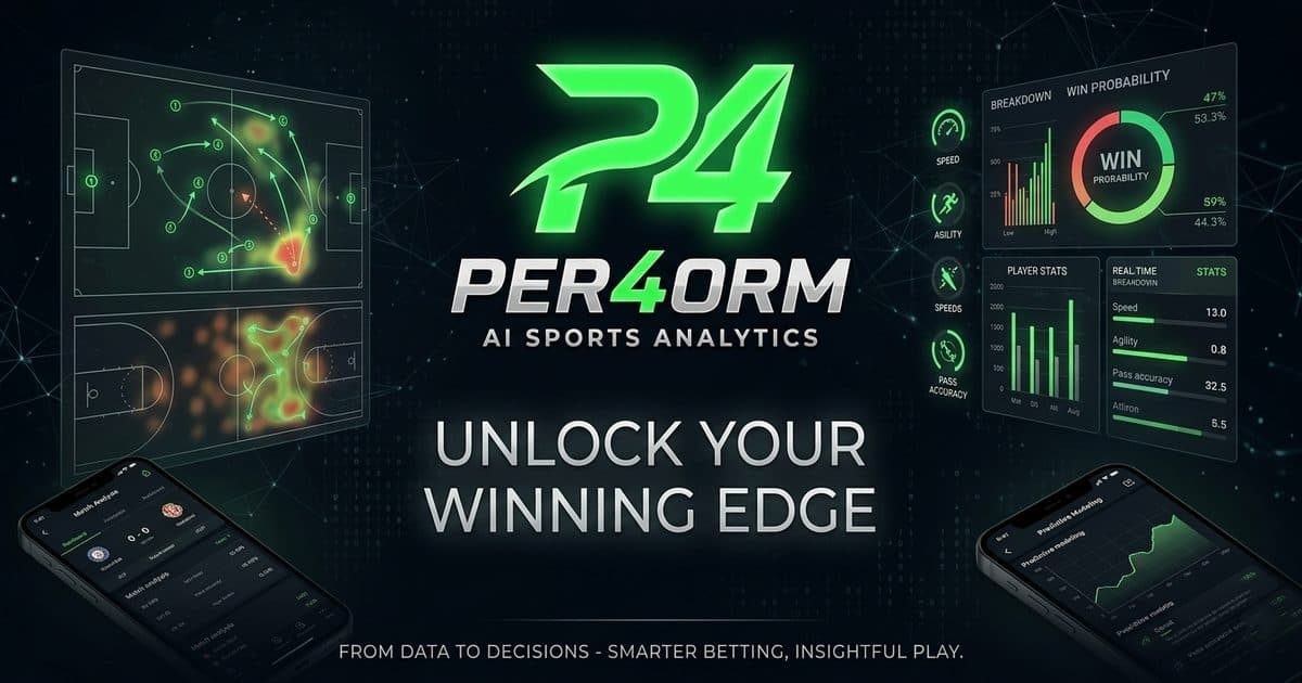 Per4orm dashboard-style visual with win probability and player stat panels used for best mlb prop finder research workflows.